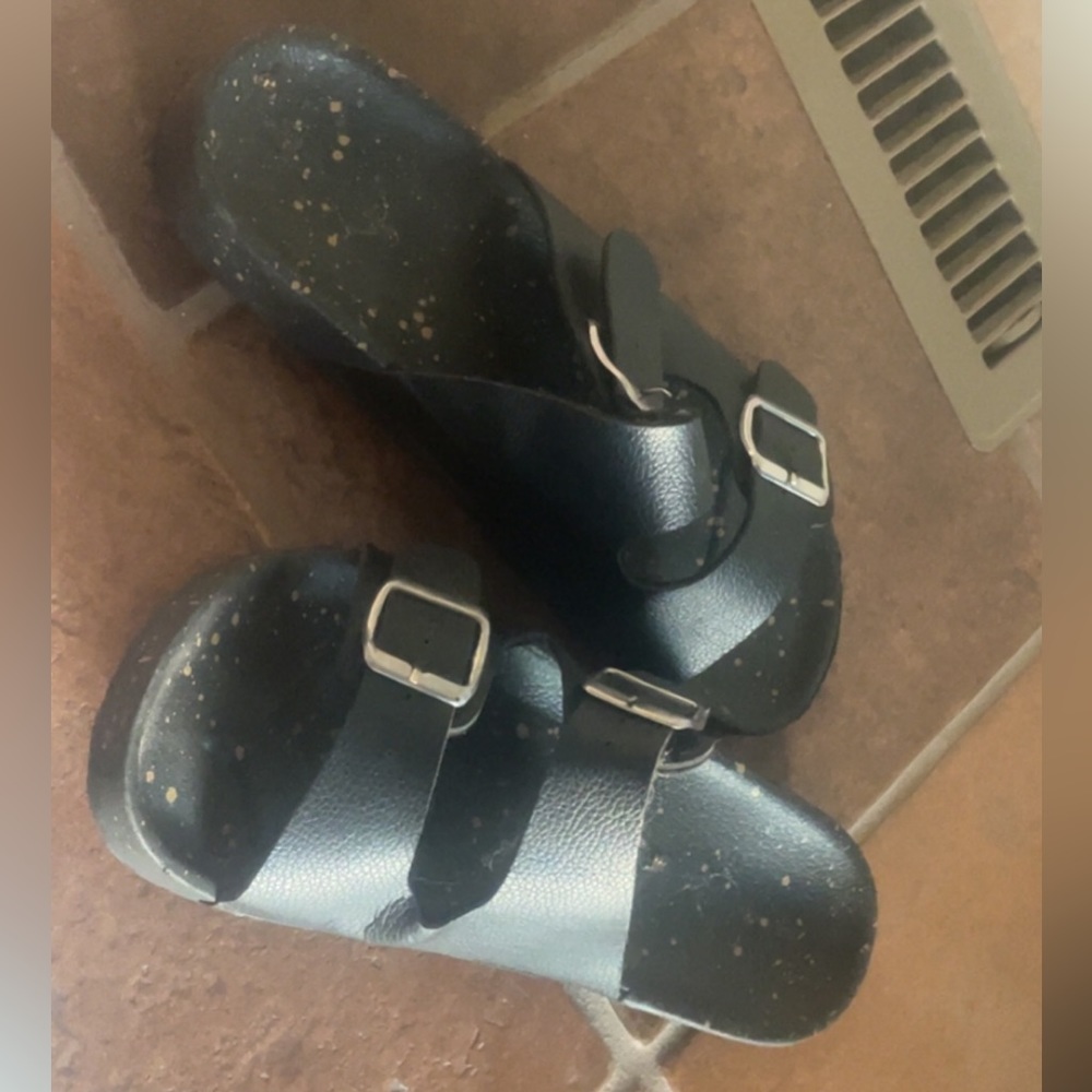 Black and Gold splotted Berkenstocks style sandals